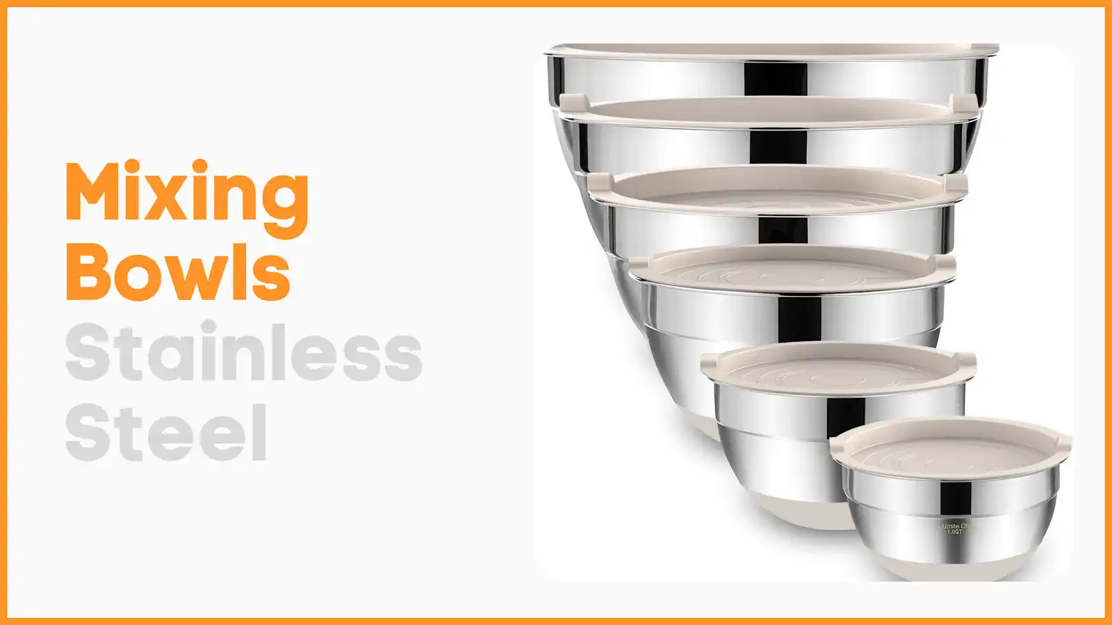 image of Mixing Bowls Stainless Steels with Lids